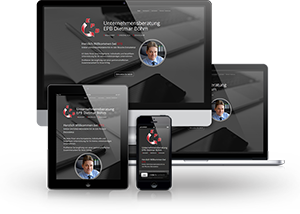 Desktop, Notebook, Smartphone, Tablet mit Unternehmensberatung Böhm Website